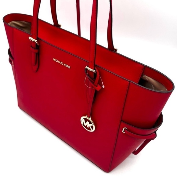 Michael Kors Gilly Large Drawstring Shoulder Tote Bag & Double Zip Wallet Red - Picture 4 of 14